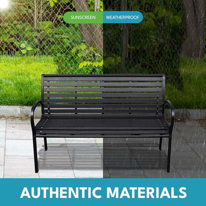 Patio Bench Steel - Black