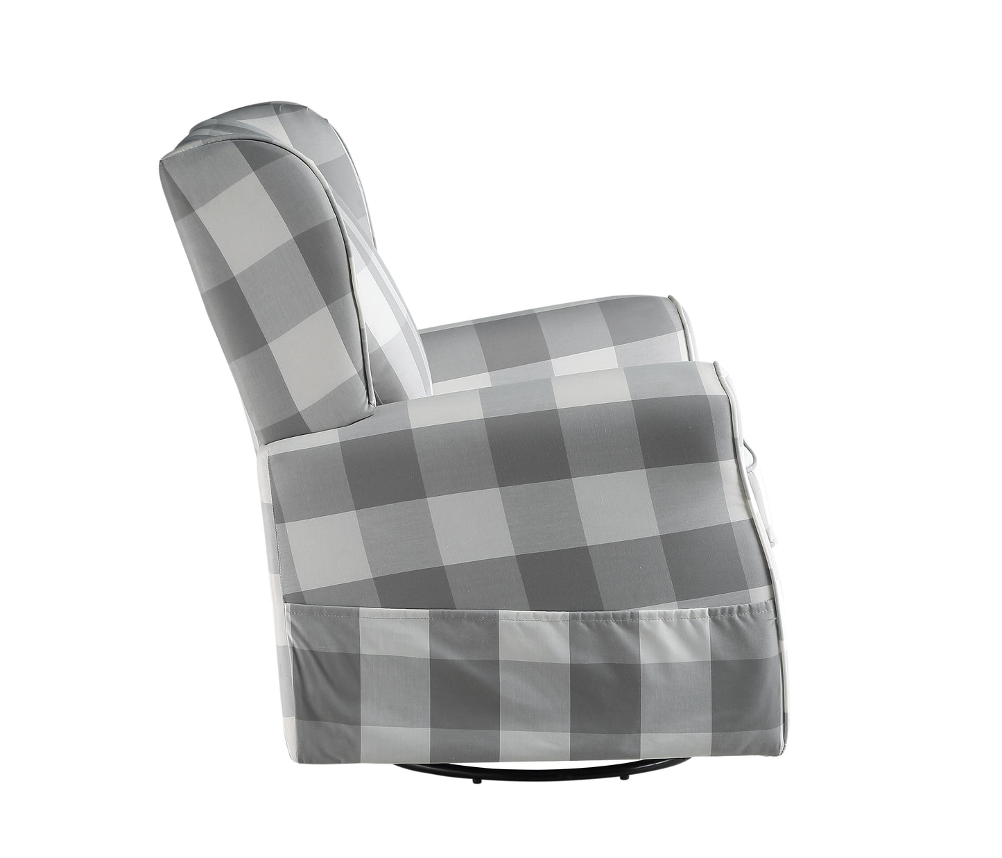 Patli - Glider Chair With Swivel - Gray / White