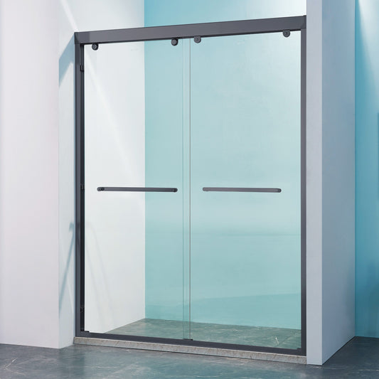 Double Sliding Shower Door Aluminium Alloy Frame, 5 / 16" (8Mm) Thick Sgcc Tempered Clear Glass