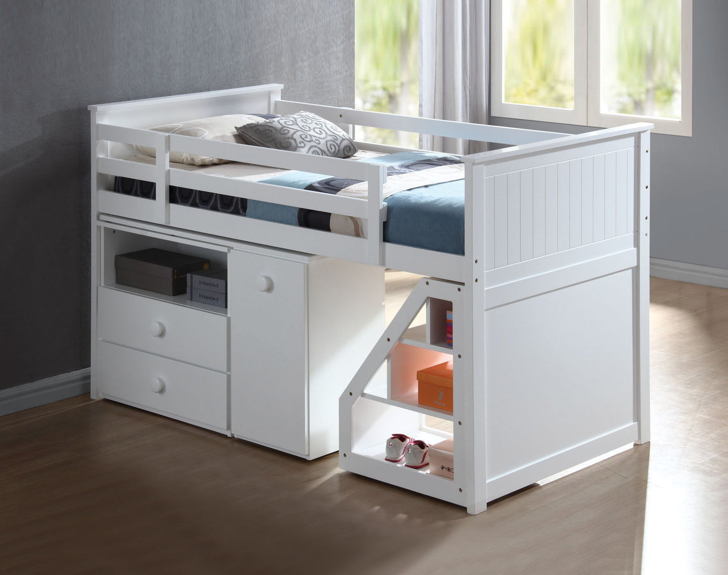 Wyatt - Twin Loft Bed Set - White