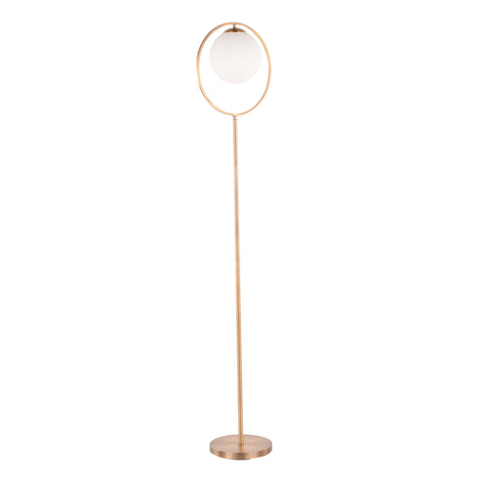 Moon - Contemporary Floor Lamp - Gold / Frosted