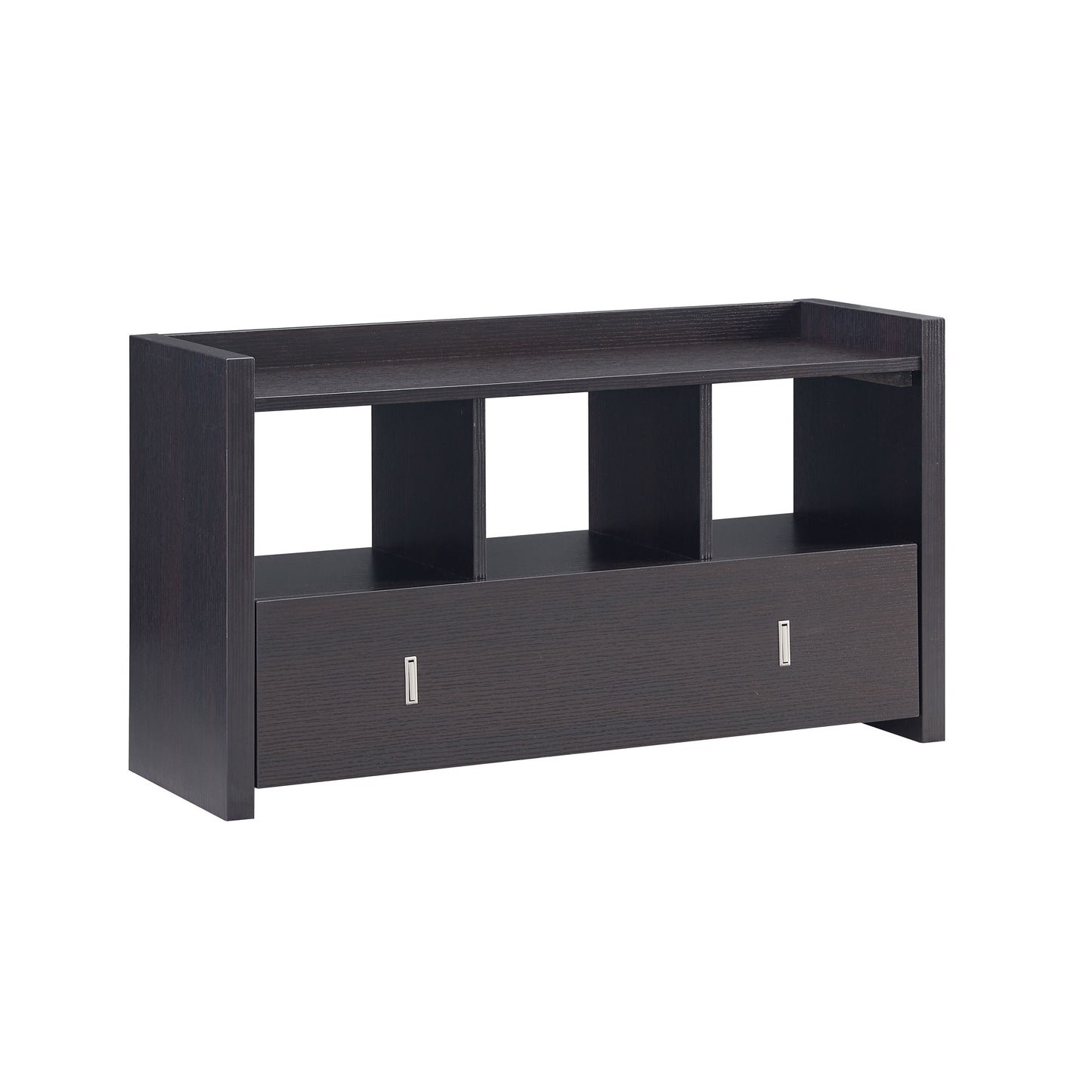 Shoe Entry Bench With Three Shelves, One Drawer With Divided Compartment