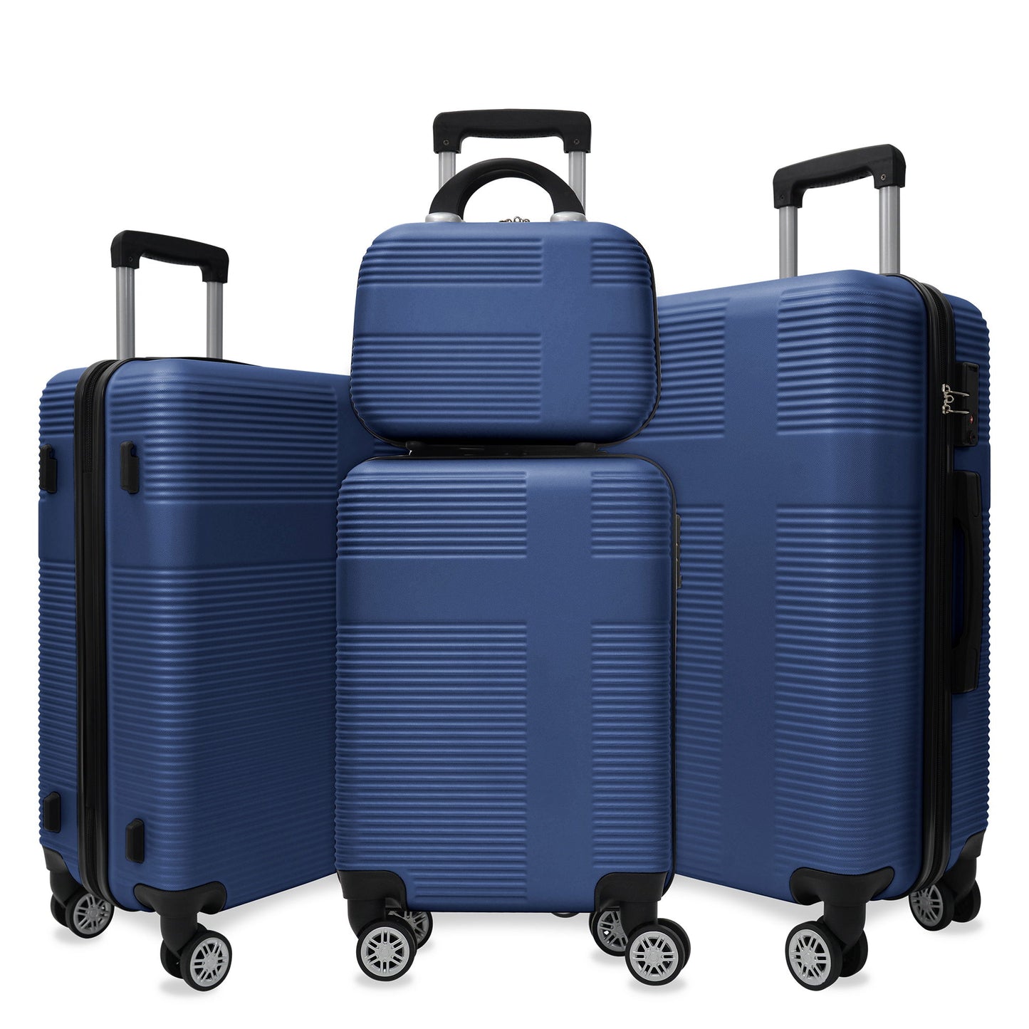 Luggage 4 Piece Set With Spinner Wheels, Hardshell Lightweight Suitcase With Tsa Lock, Checked Luggage