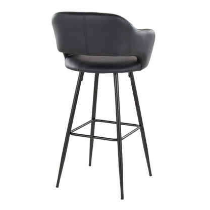 Margarite - Contemporary Fixed Height BarStool With Square Footrest (Set of 2)