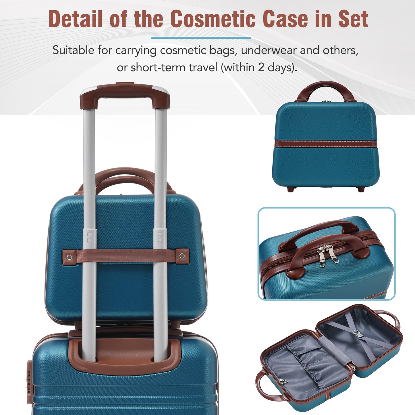 Hardshell Luggage Sets 3 Pieces 20" / 28" Luggages And Cosmetic Case Spinner Suitcase With Tsa Lock Lightweight