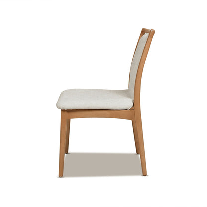 Scandi - Upholstered Dining Chair, Stain Resistant High (Set of 2) - Natural Light Brown / White Pepper