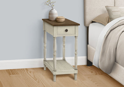 Accent End Table, 2 Tier, Storage Drawer, Traditional Stylish Design