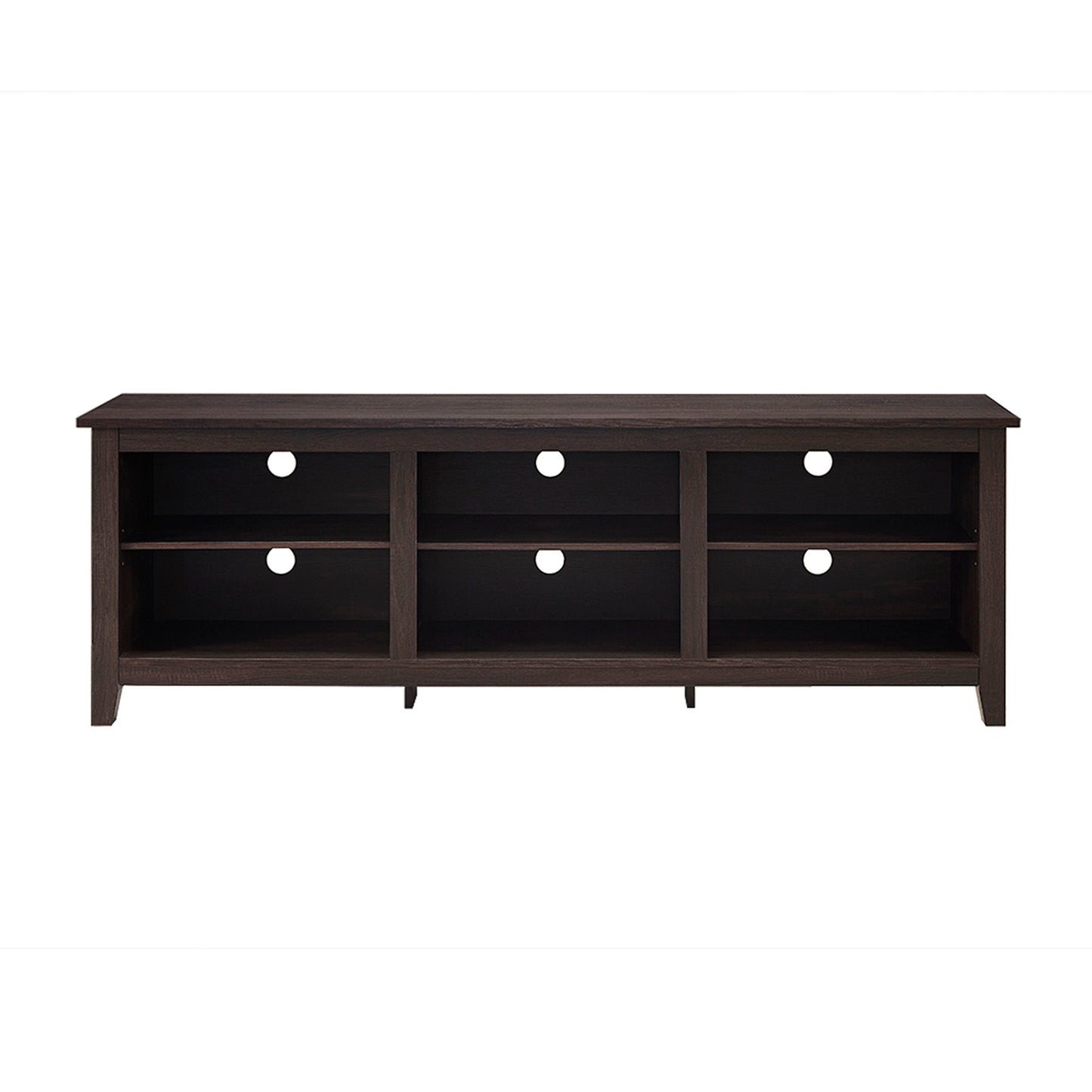 Modern Transitional 3 Shelf Open Storage 70" TV Stand For 80" TVs - Espresso