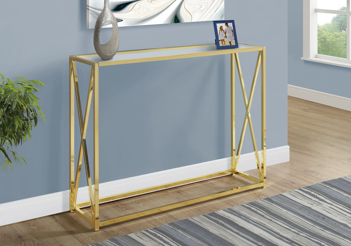 Accent Console Table For Entryway, Contemporary & Modern - Gold