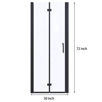 Bi-Fold Semi-Frameless Shower Doors In Matte With Clear Glass