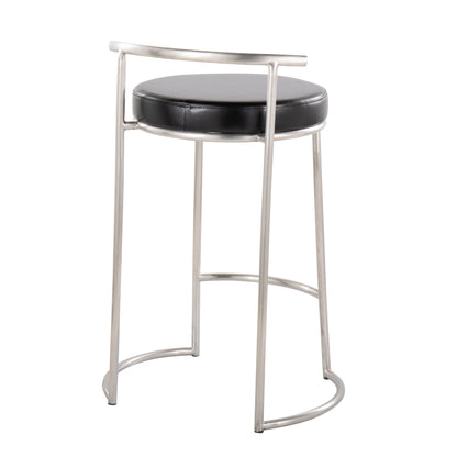 Fuji - Round, Contemporary Fixed Height Counter Stool (Set of 2)