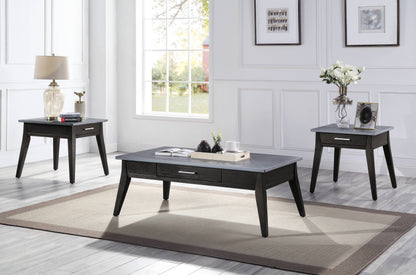 Zemocryss - Sintered Stone Top Coffee Table - Dark Brown / Gray