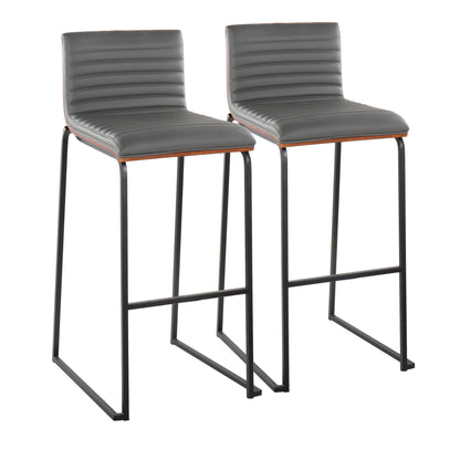 Mason Mara - Contemporary, Fixed Height Barstool (Set of 2)