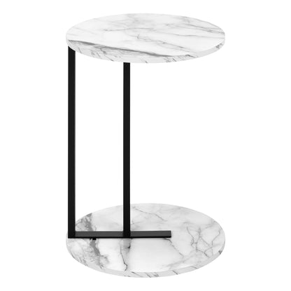 Accent Table, Side, Round, Contemporary And Modern - White / Black