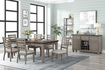 Casual Two Tone 6 Drawer Dining Table - Gray