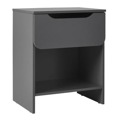 Modern Minimalist 1 Drawer Nightstand With Cubby