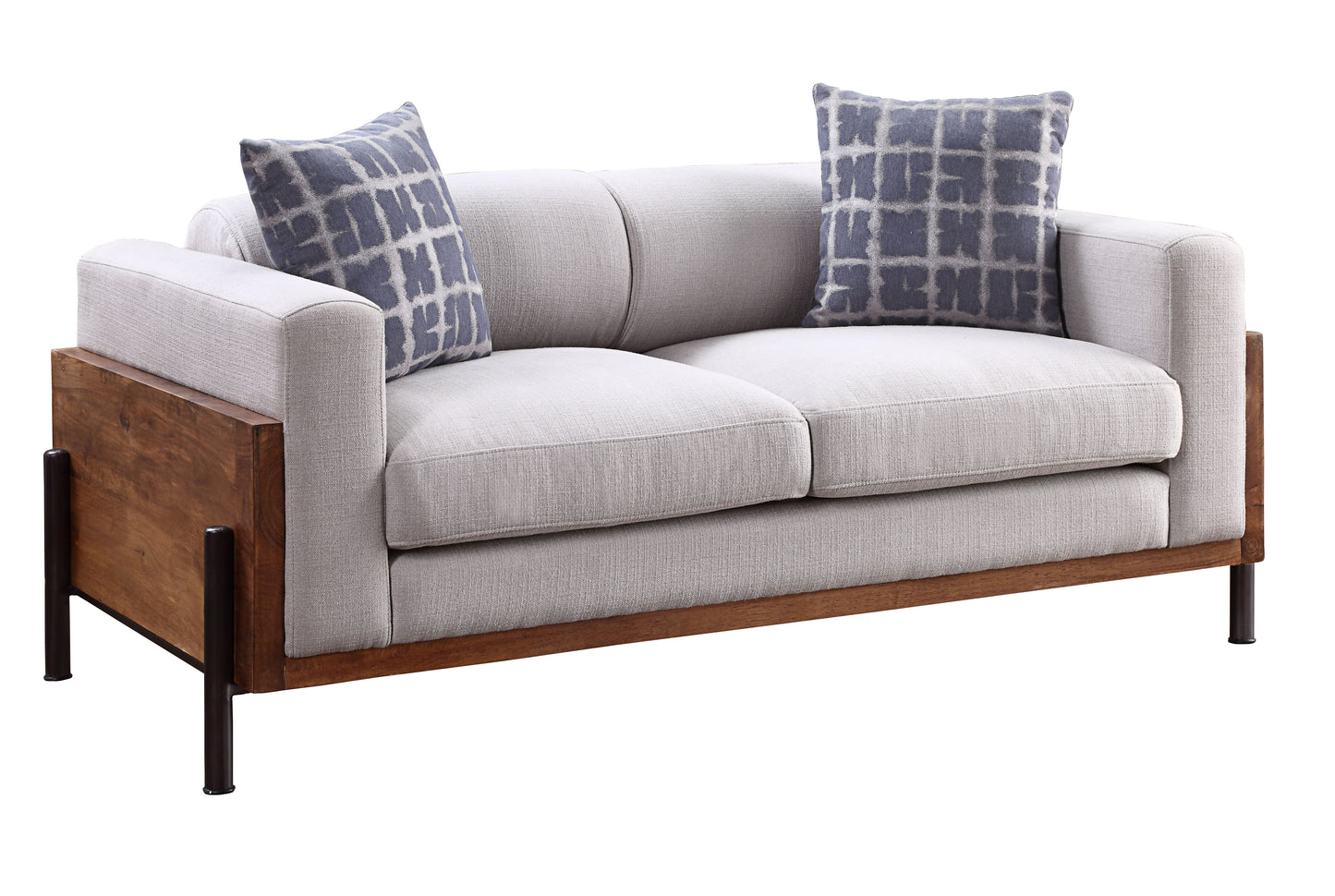 Pelton - Loveseat With 2 Toss Pillows - Walnut