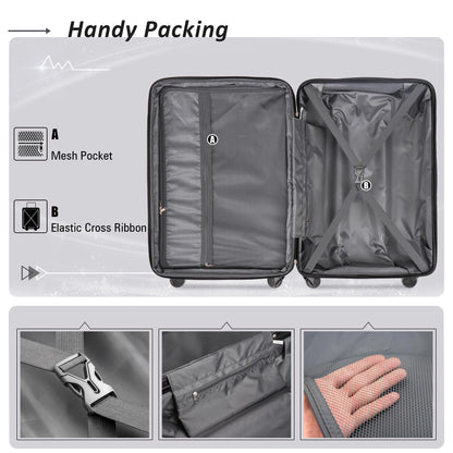 Expanable Spinner Wheel 2 Piece Luggage Set ABS Lightweight Suitcase With Tsa Lock 20" / 28"