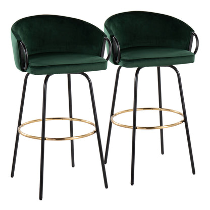 Claire - Contemporary / Glam Barstool With Footrest (Set of 2)