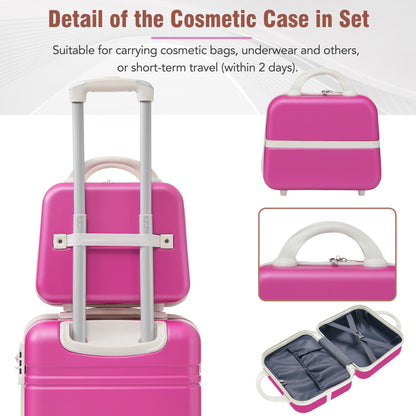 Hardshell Luggage Sets 3 Pieces 20" / 24" Luggages And Cosmetic Case Spinner Suitcase With Tsa Lock Lightweight