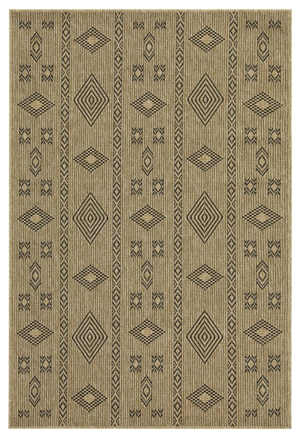 Earth - 2'7" X 7'3" Indoor, Outdoor Area Rug - Jute / Black