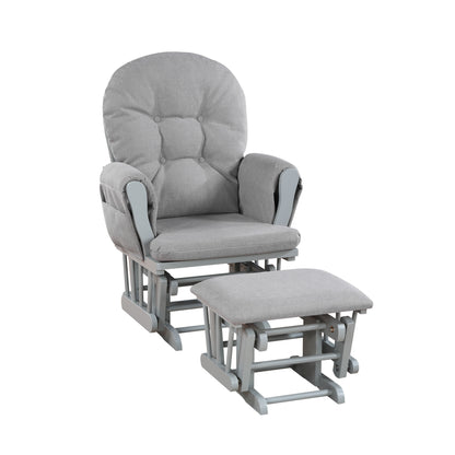 Mason - Glider And Ottoman Gray Wood