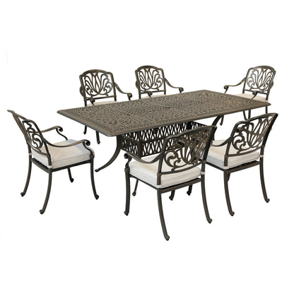 Rectangular 84.2" Long Dining Set With Sunbrella Cushions