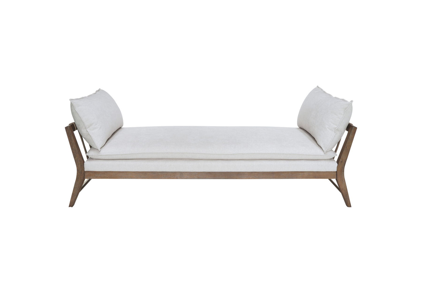 Daybed With Leather Strap Detail - White