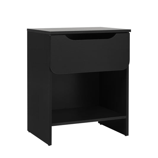 Modern Minimalist 1 Drawer Nightstand With Cubby