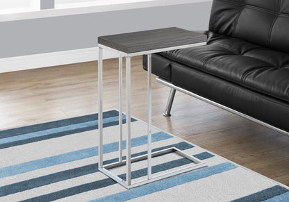 Accent Table, C - Shaped, Tempered Glass, Stylish Design Contemporary & Modern