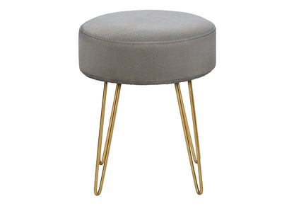 Ottoman, Pouf, Footrest, Foot Stool, Round Gold Metal Legs, Contemporary, Modern