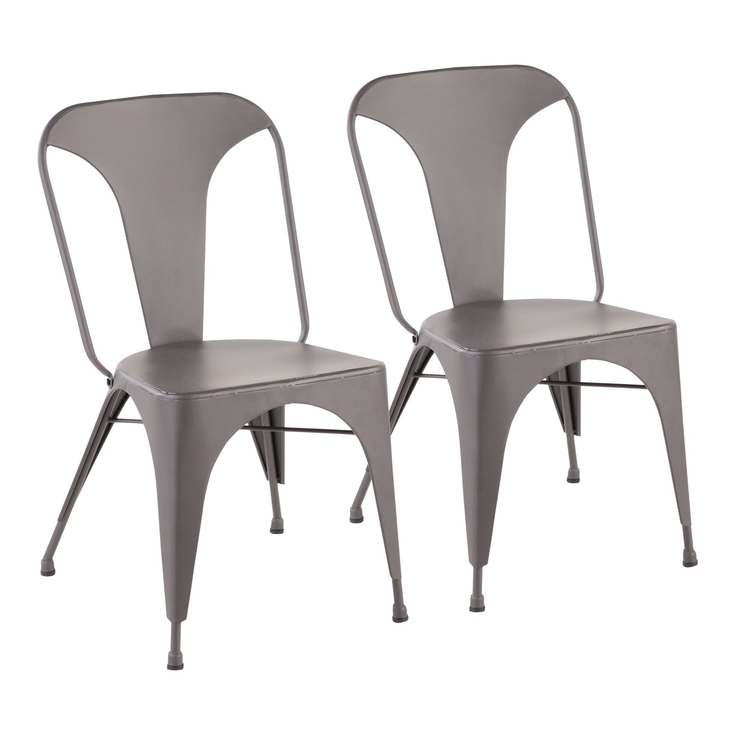 Austin - Industrial Dining Chair (Set of 2) - Matte Gray