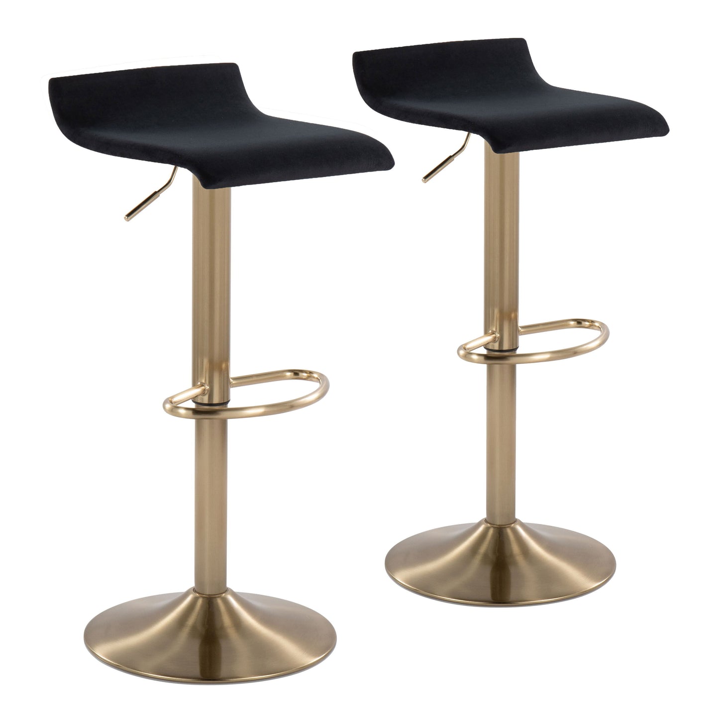 Ale - Contemporary Adjustable Height Barstool With Swivel With Oval Footrest (Set of 2)