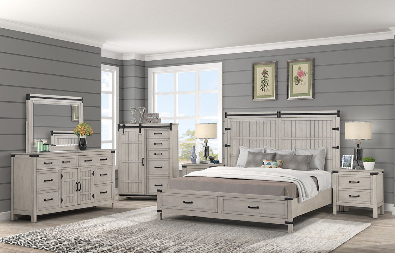 Alexandria - Nightstand, Mountain Mist Finish - Gray