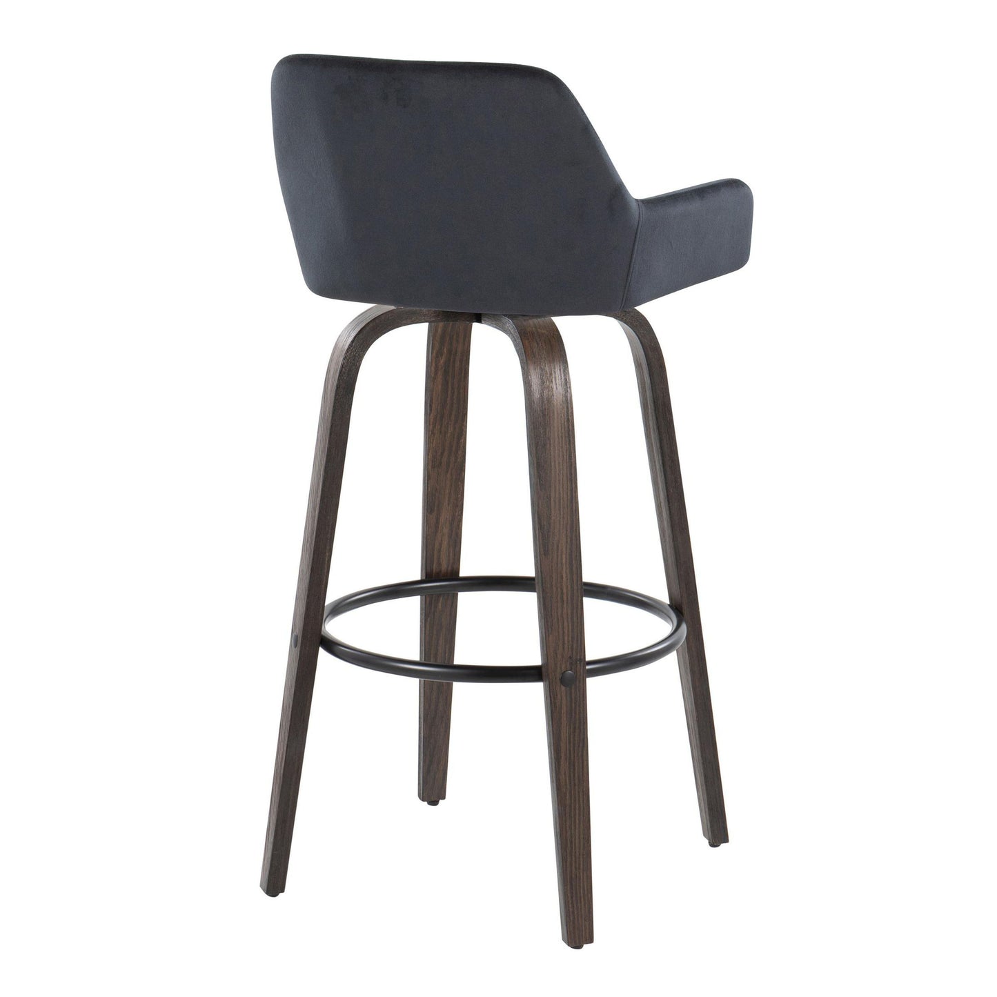 Daniella - Contemporary Fixed Height, Barstool With Swivel With Round Footrest (Set of 2)