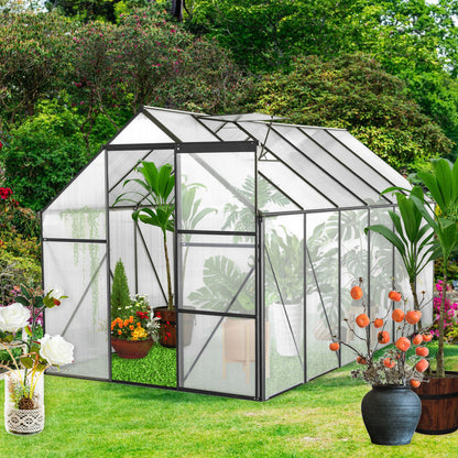 Polycarbonate Greenhouse Raised Base And Anchor Aluminum Heavy Duty Walk-In Greenhouses For Outdoor Backyard In All Season