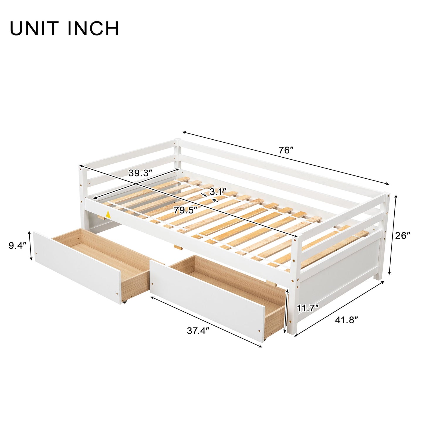 Daybed With 2 Storage Drawers