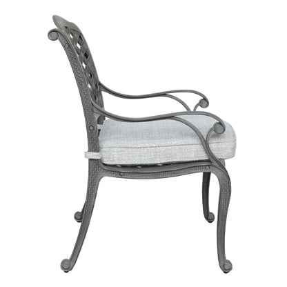 Indoor Outdoor Aluminum Dining Chair With Cushion - Golden Gauze