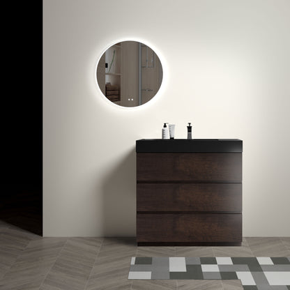 Alice - Bathroom Vanity With Large Storage Freestanding Bathroom Vanity, Sink For Modern Bathroom, One-Piece Sink Basin Without Drain And Faucet