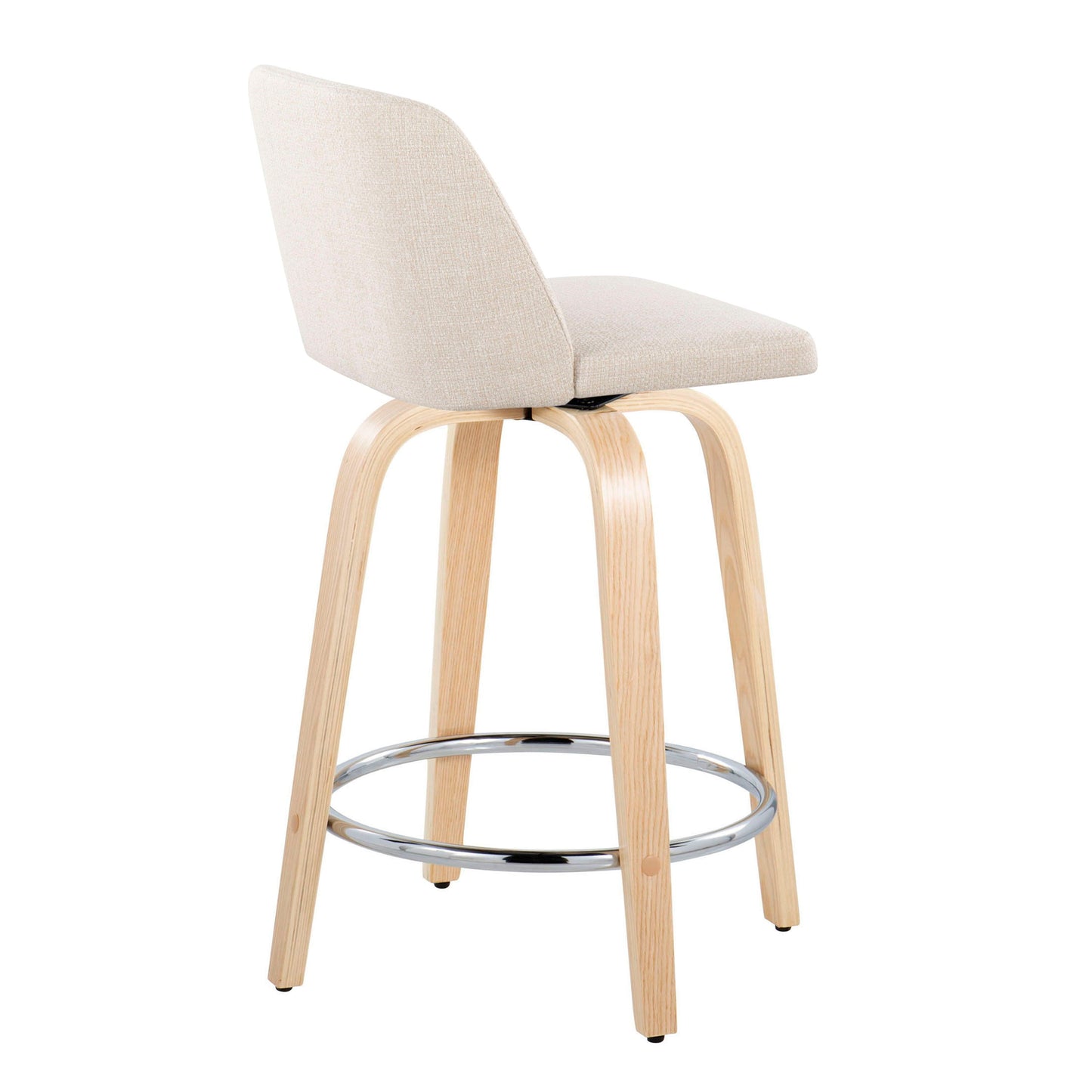 Toriano - Contemporary Fixed Height Counter Stool & Swivel And Round Footrest (Set of 2)