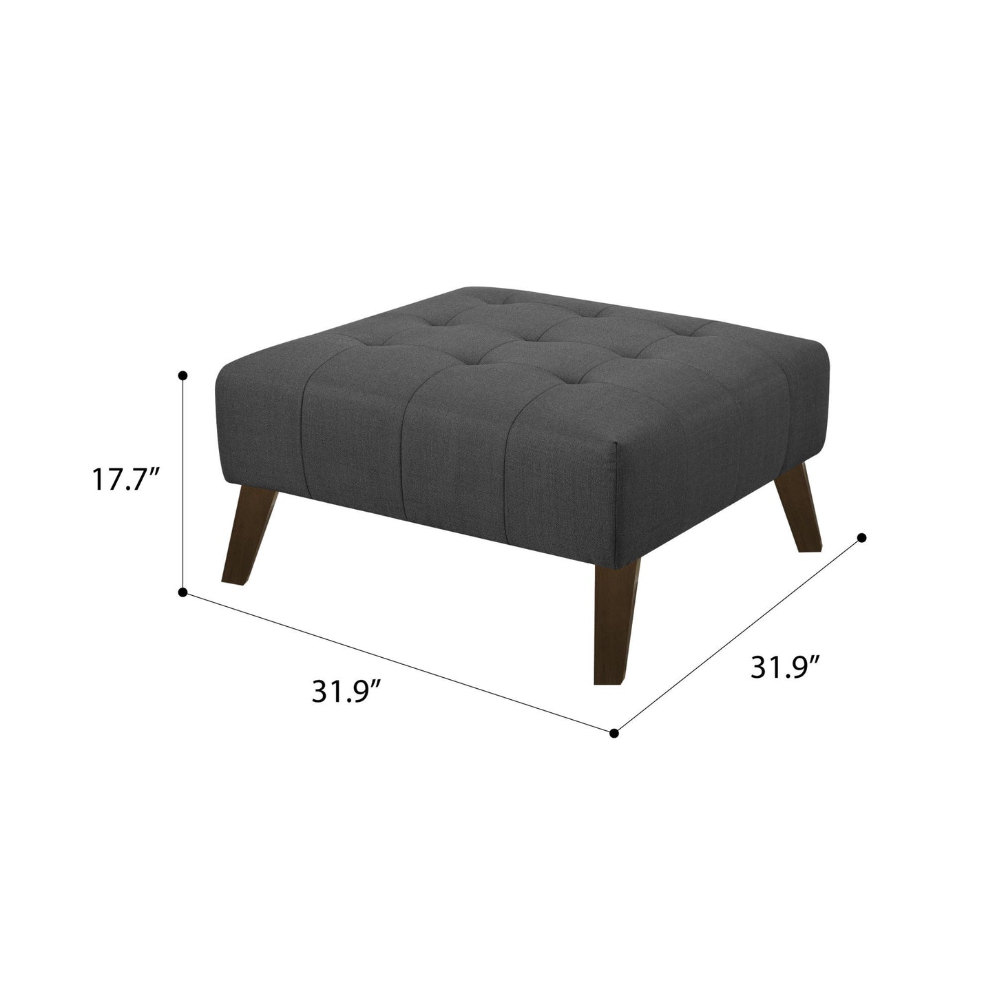 Browning - Square Ottoman - Gray