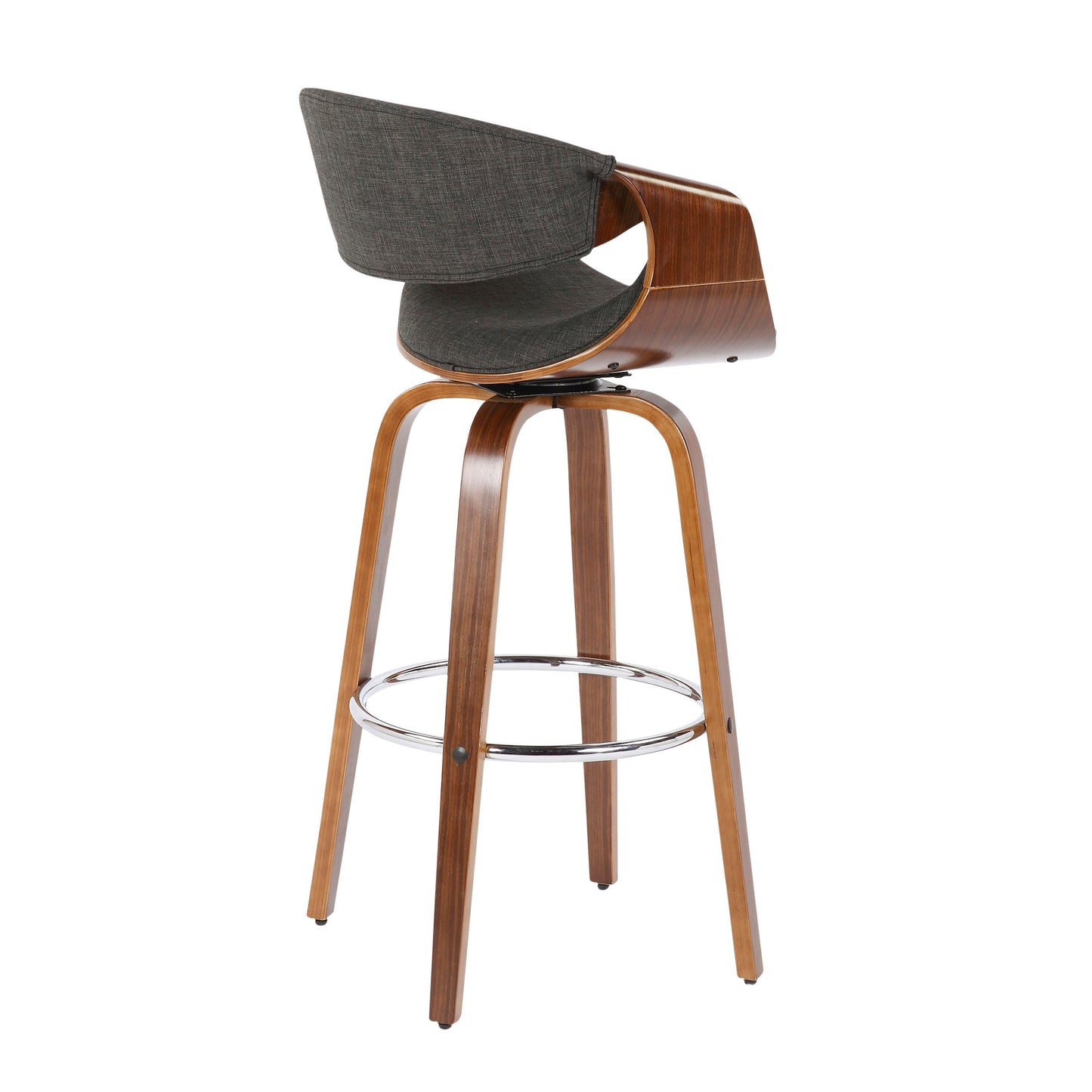 Curvini Mid - Century Modern Fixed Height Barstool With Swivel (Set of 2)