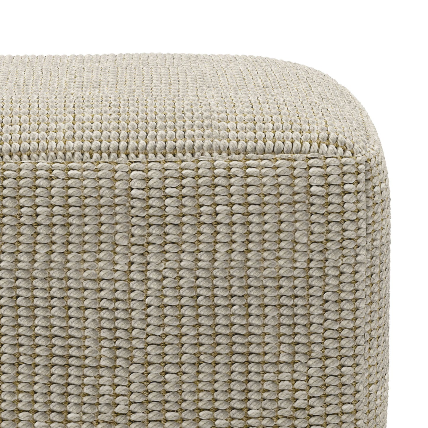 Zelma - Square Woven Outdoor / Indoor Pouf - Cream / Natural