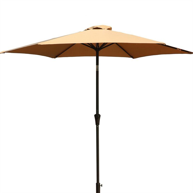 8.8' Outdoor Aluminum Patio Umbrella With 42 Pound Round Resin Umbrella Base