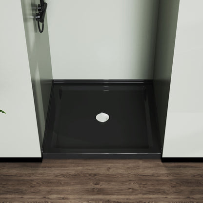 Black Shower Pan 36 In X 36 In Shower Base Single - Threshold - Black