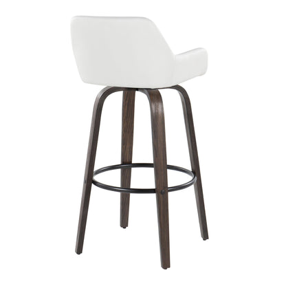 Daniella - Contemporary Fixed Height, Barstool With Swivel With Round Footrest (Set of 2)