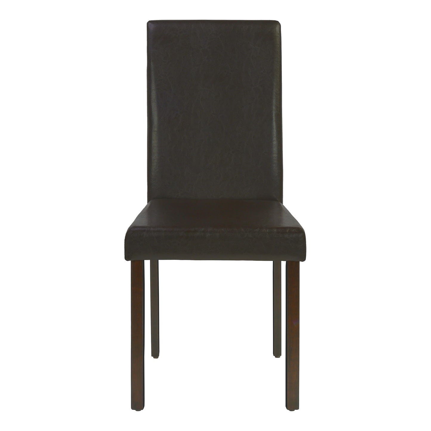 Upholstered Side Dining Chair Leather Look For Dining Room (Set of 2) - Brown