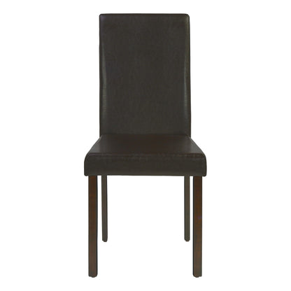 Upholstered Side Dining Chair Leather Look For Dining Room (Set of 2) - Brown