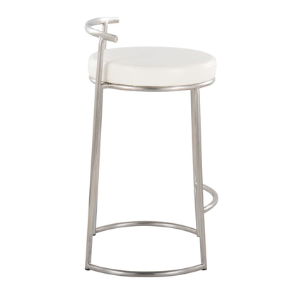 Fuji - Round, Contemporary Fixed Height Counter Stool (Set of 2)