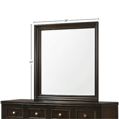 Merlot - Square Mirror - Mahogany